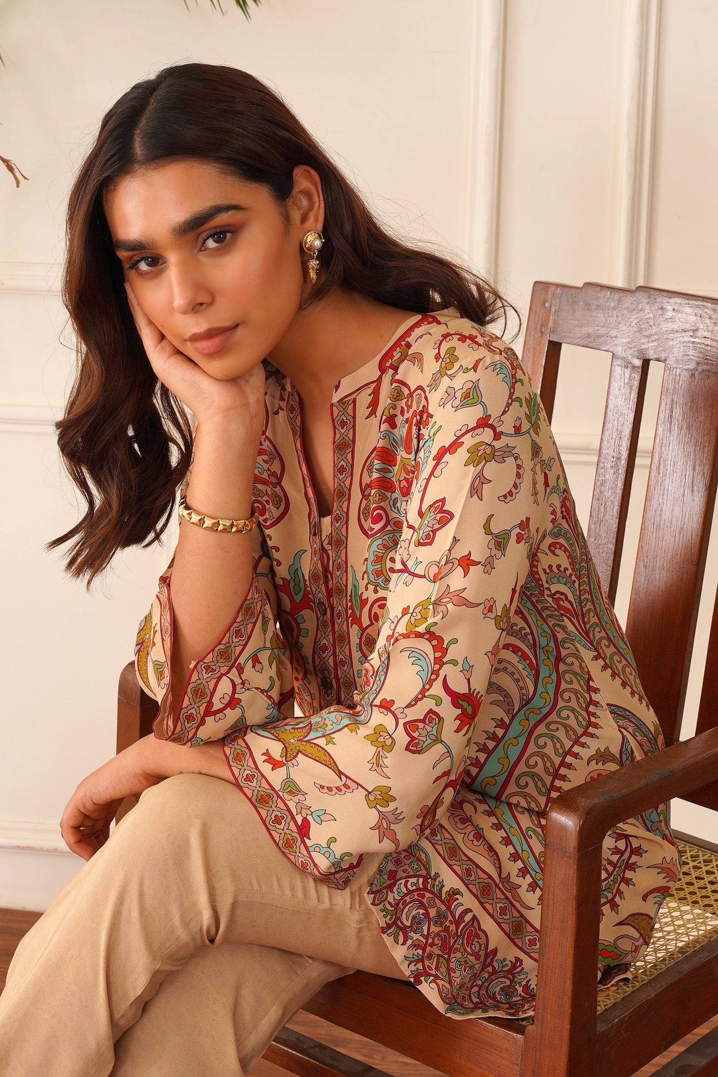LEV-A002 – 2PC Printed Co-Ord Set (brown)