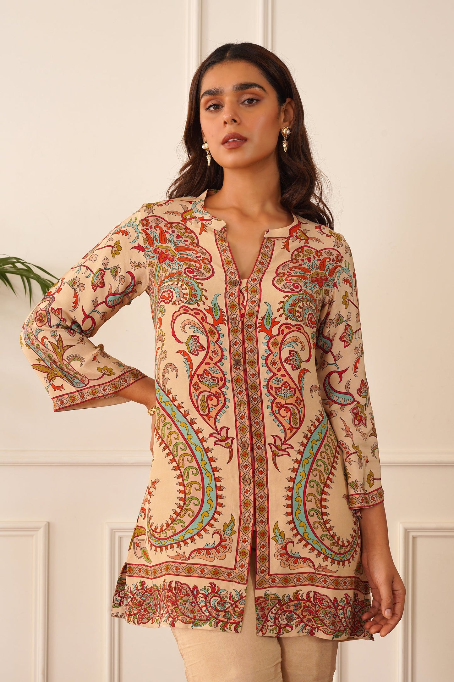 LEV-A002 – 2PC Printed Co-Ord Set (brown)