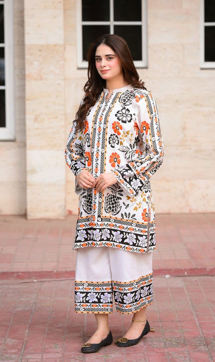LEV-A001 – 2PC Printed Co-Ord Set (Off White)