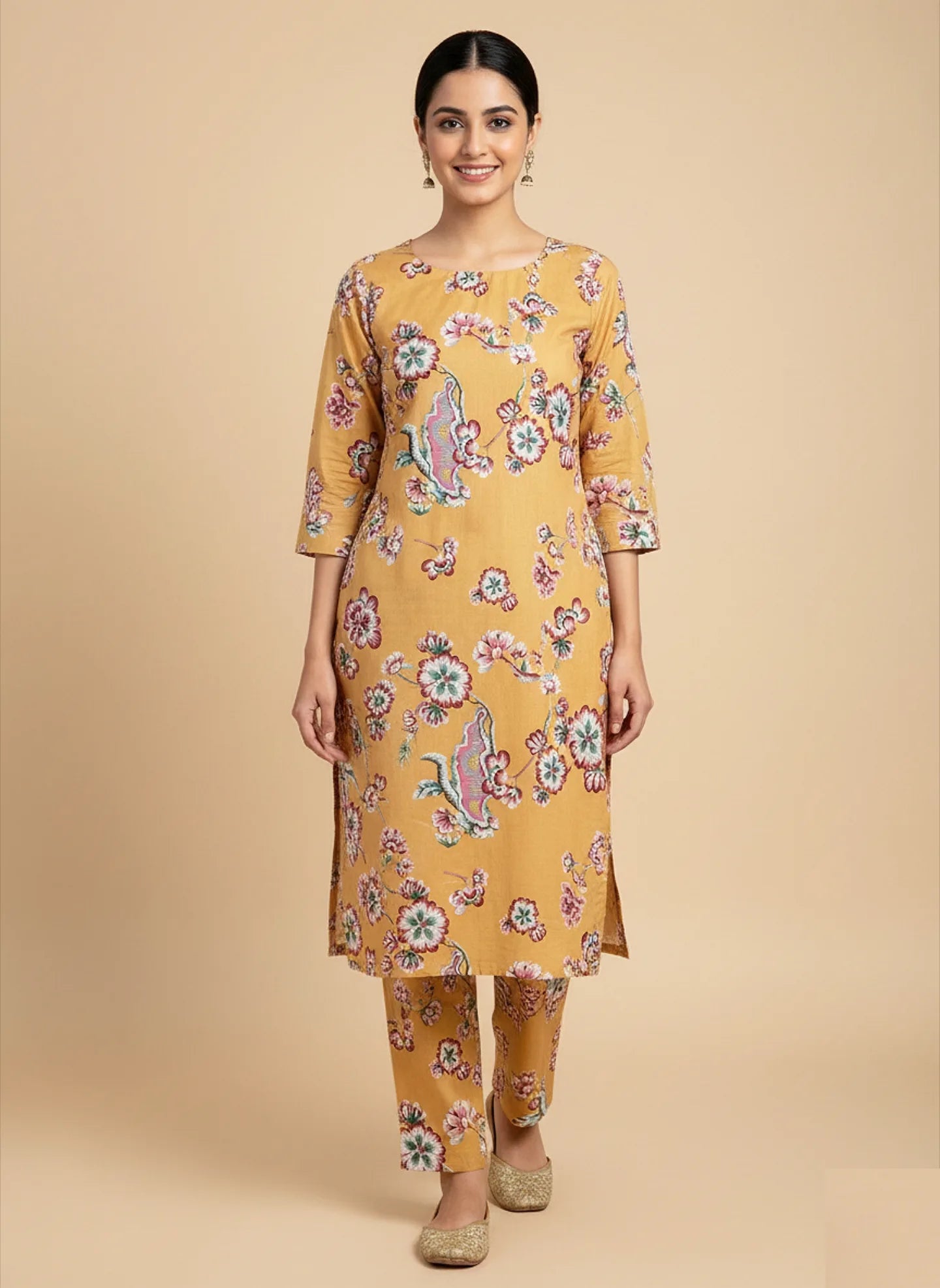 218 - Premium Cotton Unstitched 2PC All-Over Printed Dress