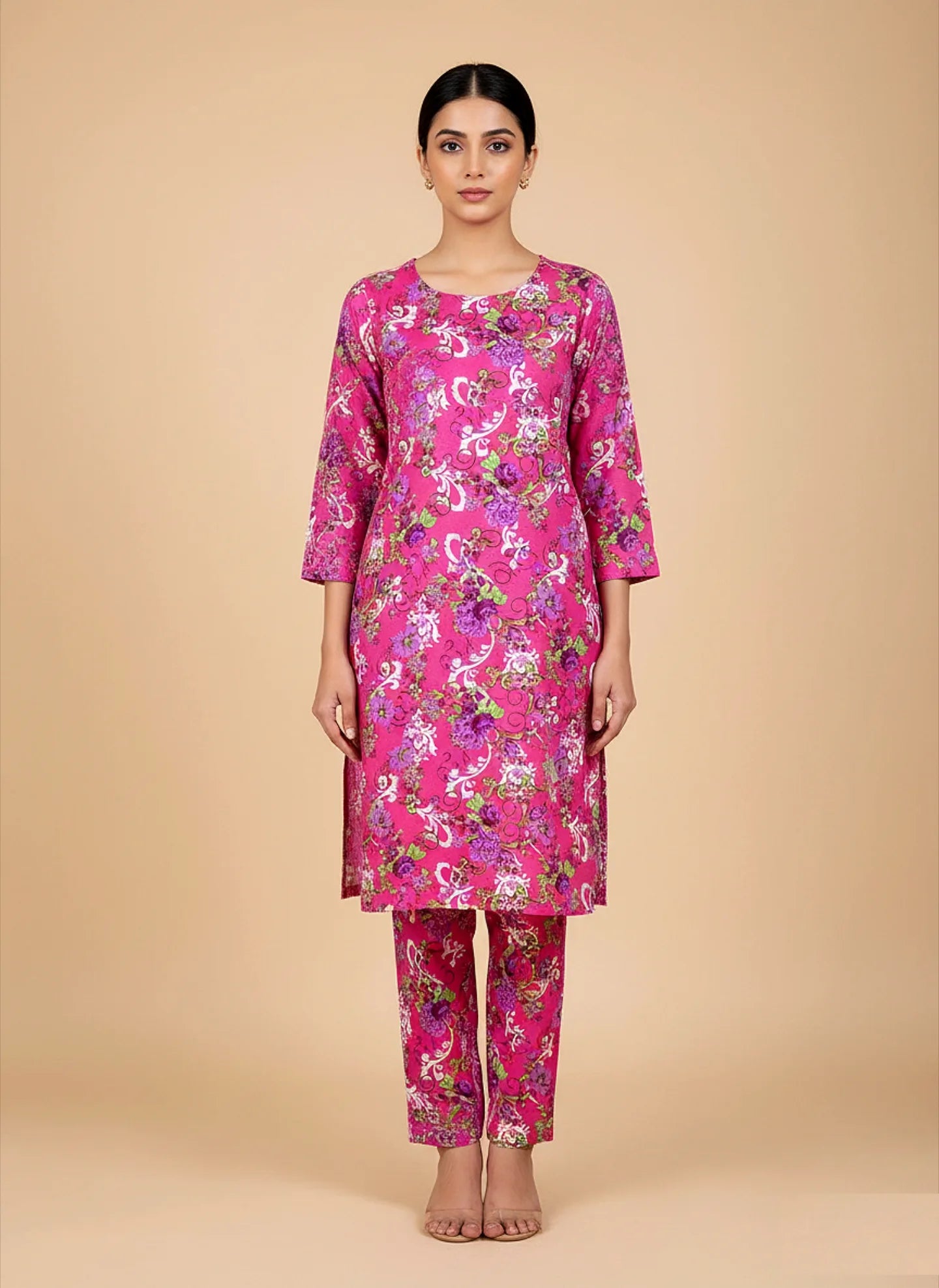 208 - Premium Cotton Unstitched 2PC All-Over Printed Dress
