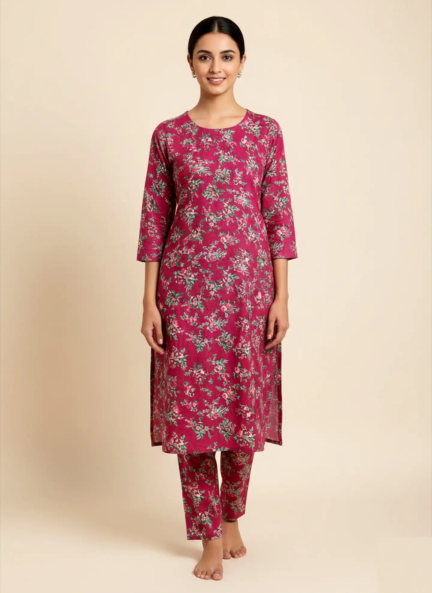212 - Premium Cotton Unstitched 2PC All-Over Printed Dress