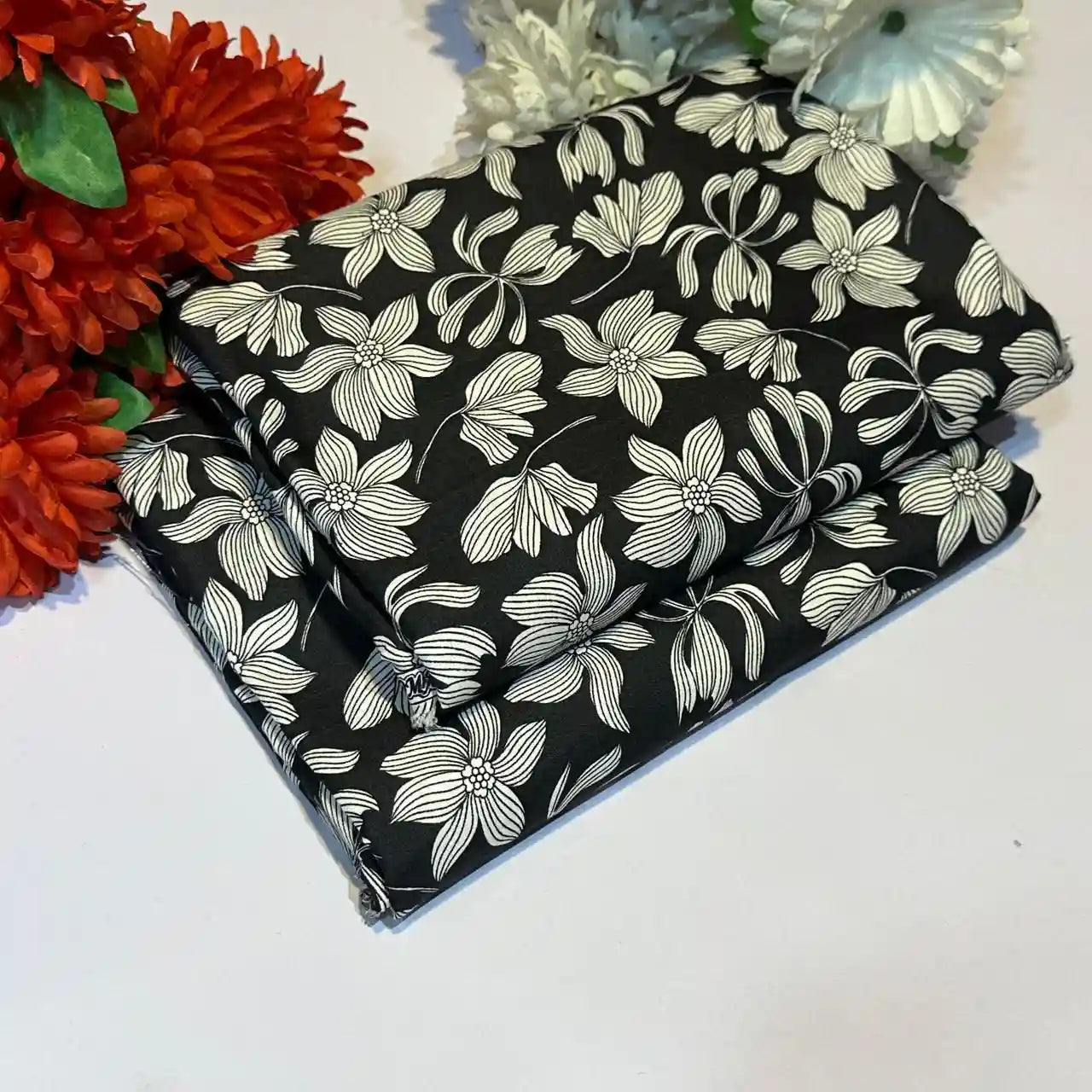 207 - Premium Cotton Unstitched 2PC All-Over Printed Dress