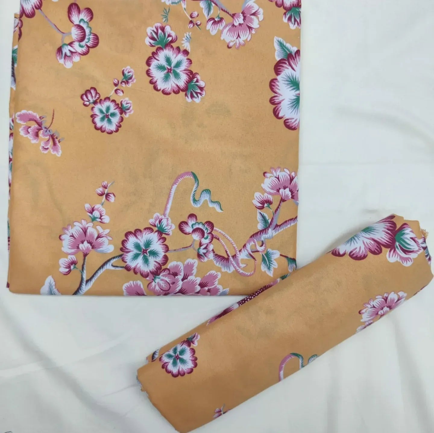 218 - Premium Cotton Unstitched 2PC All-Over Printed Dress