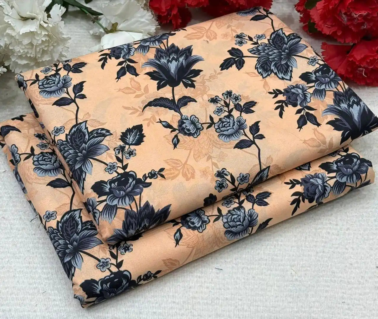 217 - Premium Cotton Unstitched 2PC All-Over Printed Dress