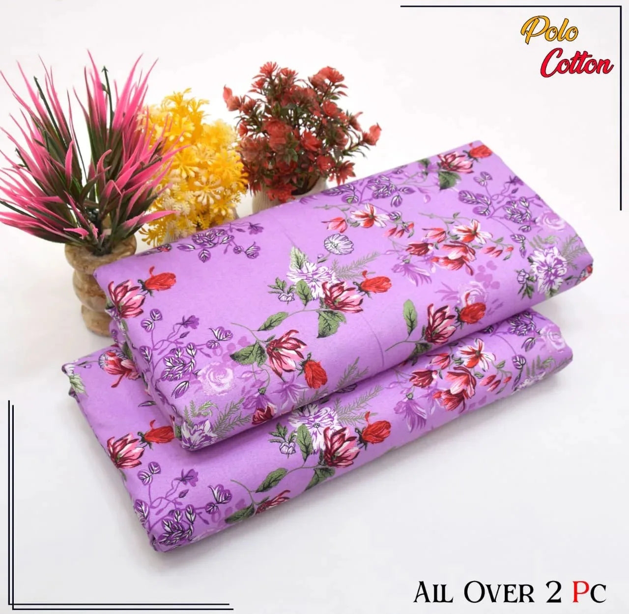 211 - Premium Cotton Unstitched 2PC All-Over Printed Dress