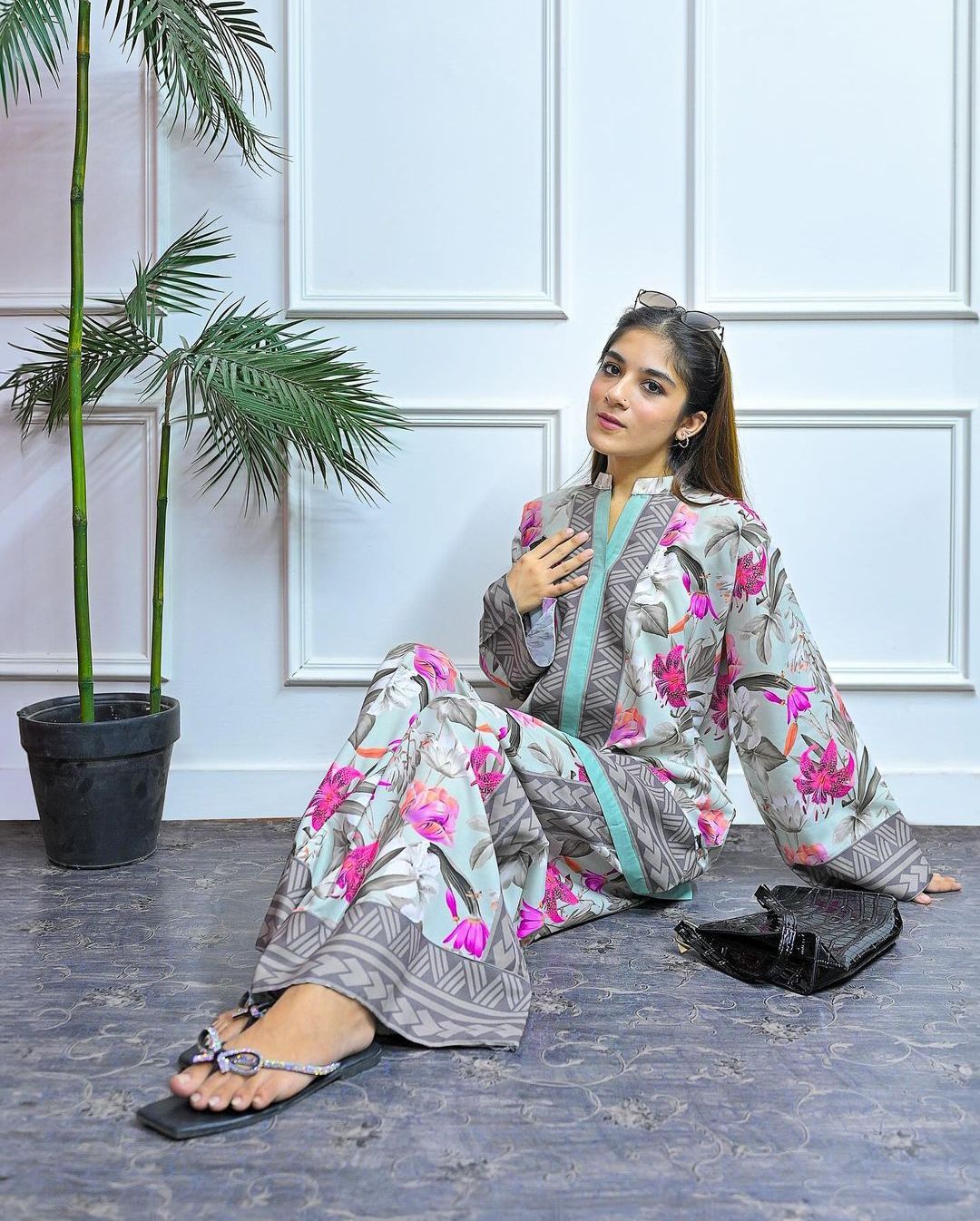 LEV-A010 – 2PC Printed Co-Ord Set (pink)