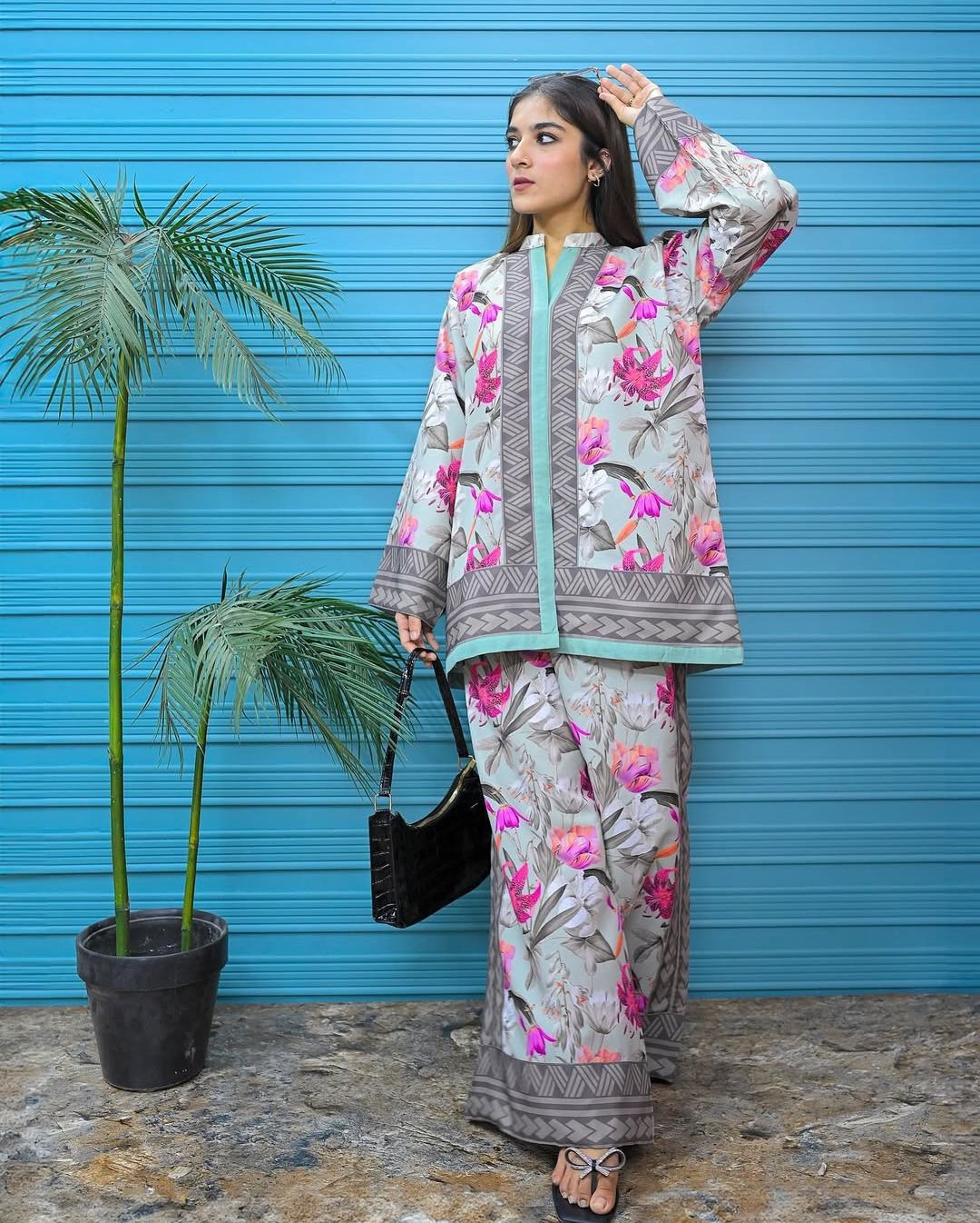 LEV-A010 – 2PC Printed Co-Ord Set (pink)