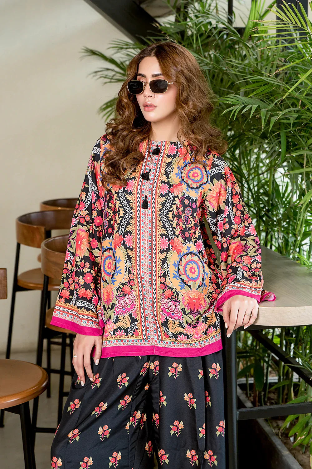 LEV-A005 – 2PC Printed Co-Ord Set (RED )