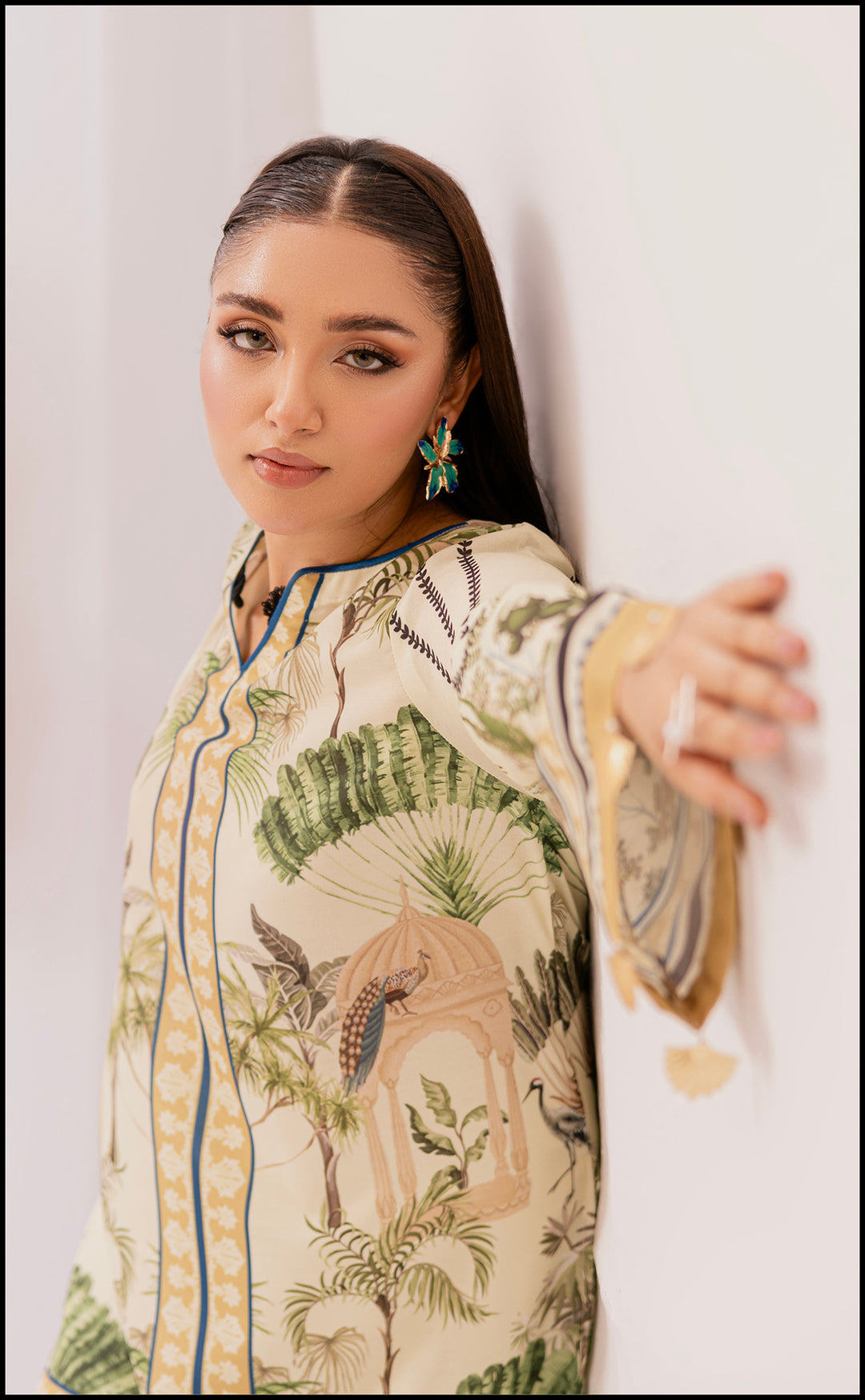 LEV-A004 – 2PC Printed Co-Ord Set (off White Green)