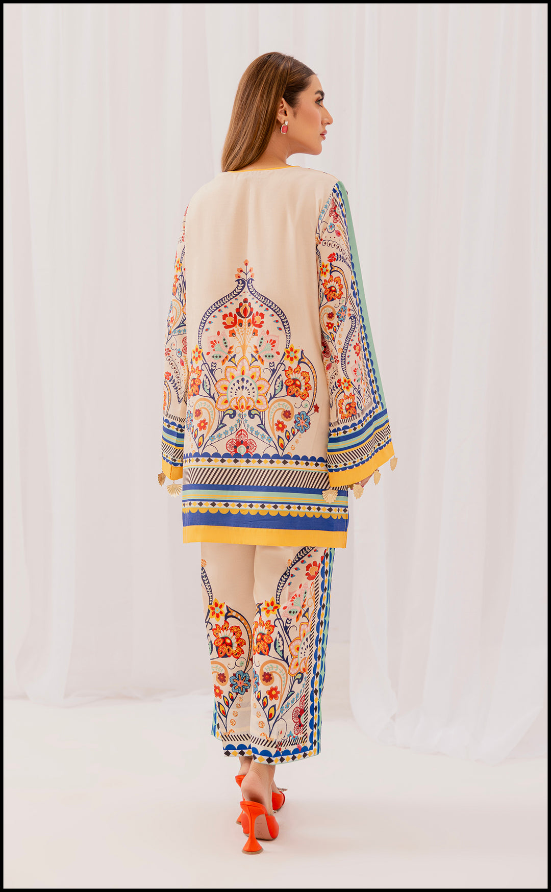LEV-A012 – 2PC Printed Co-Ord Set (orange)