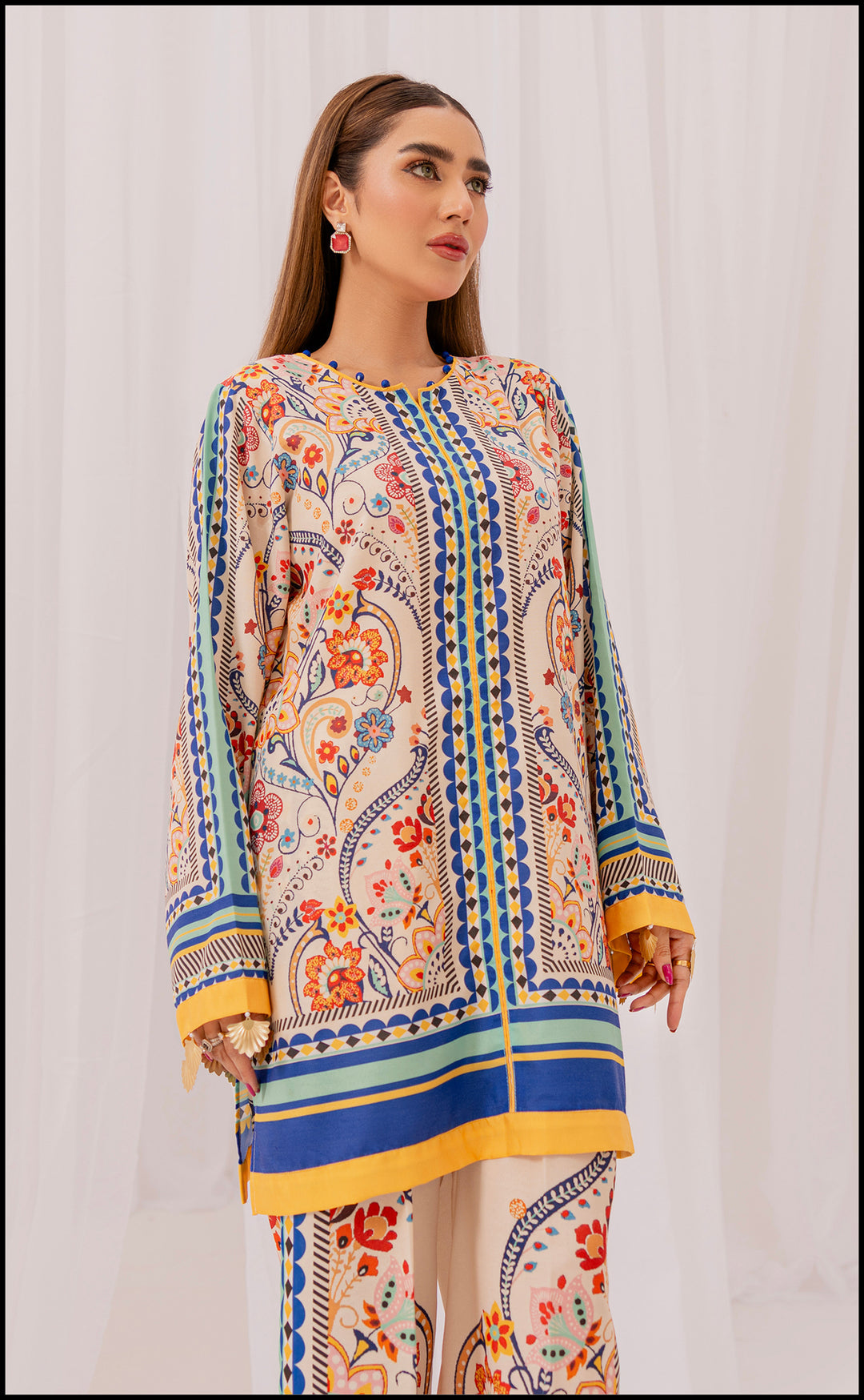 LEV-A012 – 2PC Printed Co-Ord Set (orange)