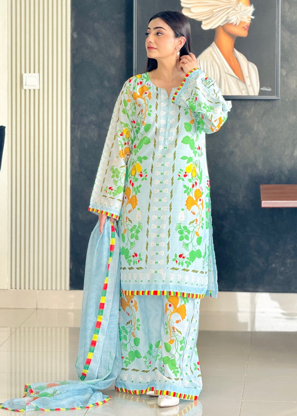 LEV-A009 – 2PC Printed Co-Ord Set (blue green)