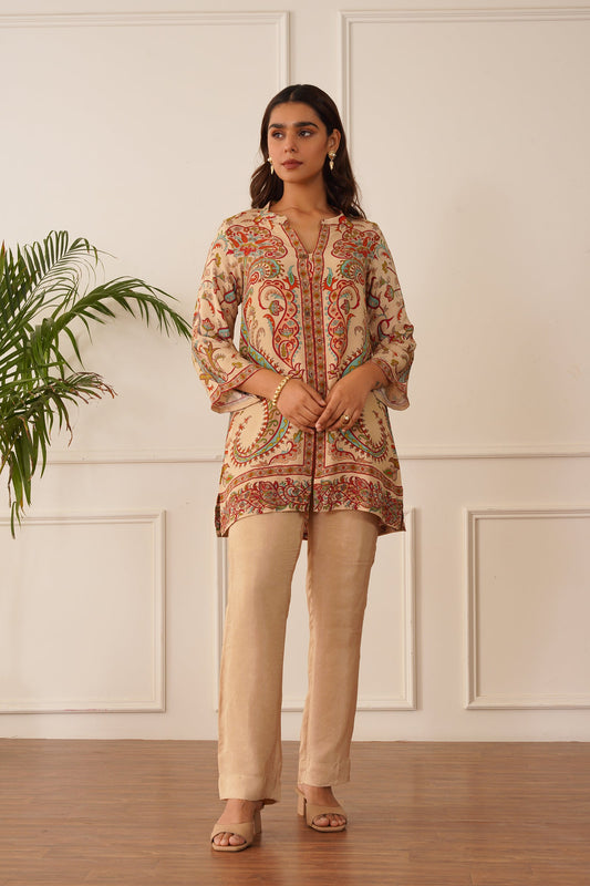 LEV-A002 – 2PC Printed Co-Ord Set (brown)