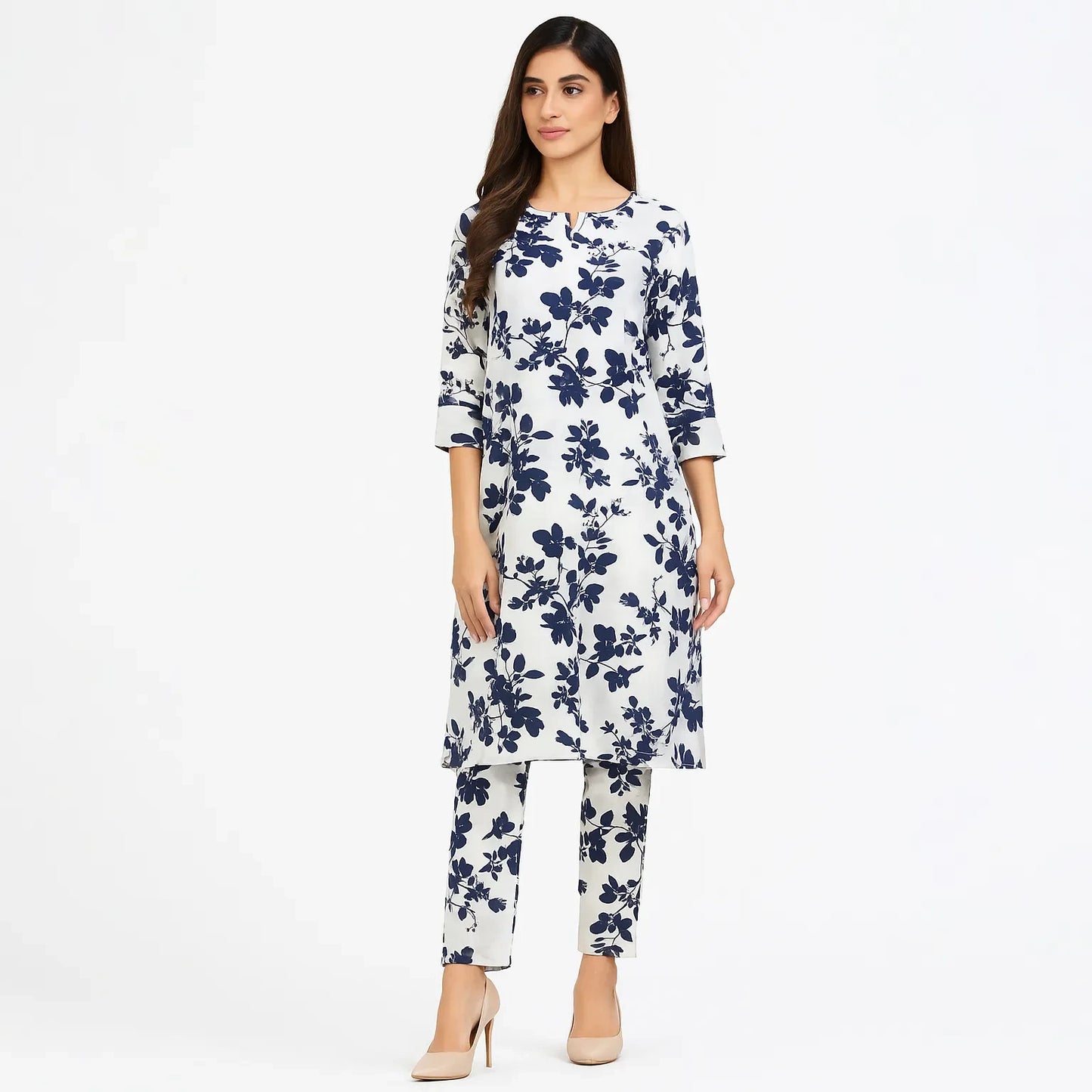 201 - Premium Cotton Unstitched 2PC All-Over Printed Dress