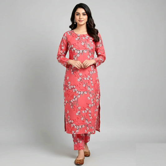 220 - Premium Cotton Unstitched 2PC All-Over Printed Dress