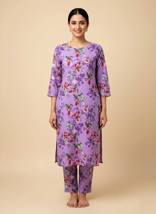 211 - Premium Cotton Unstitched 2PC All-Over Printed Dress
