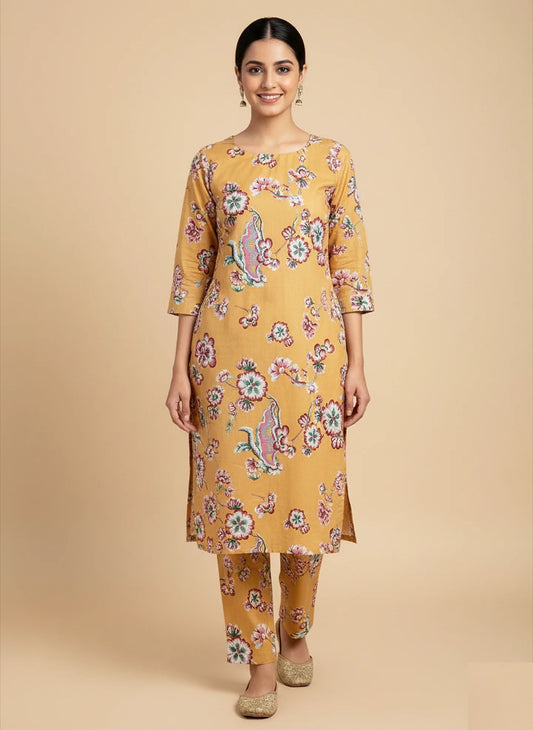 218 - Premium Cotton Unstitched 2PC All-Over Printed Dress