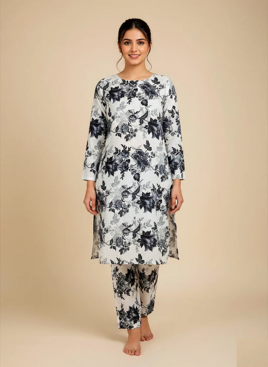 206 - Premium Cotton Unstitched 2PC All-Over Printed Dress