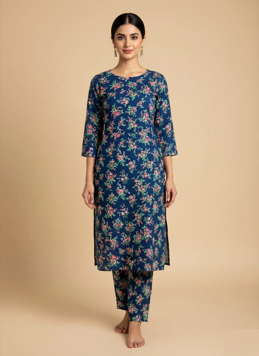 213 - Premium Cotton Unstitched 2PC All-Over Printed Dress
