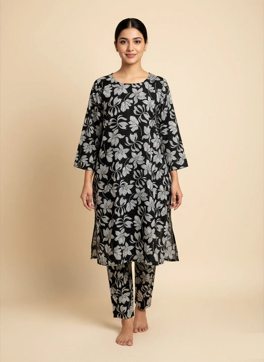207 - Premium Cotton Unstitched 2PC All-Over Printed Dress
