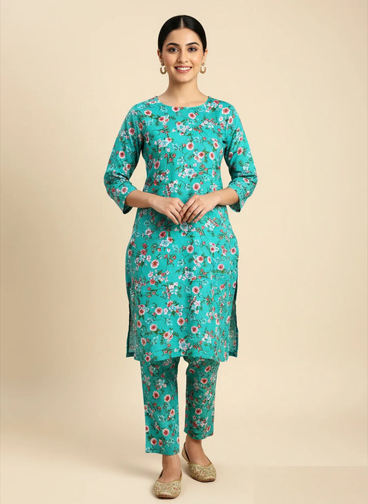 219 - Premium Cotton Unstitched 2PC All-Over Printed Dress