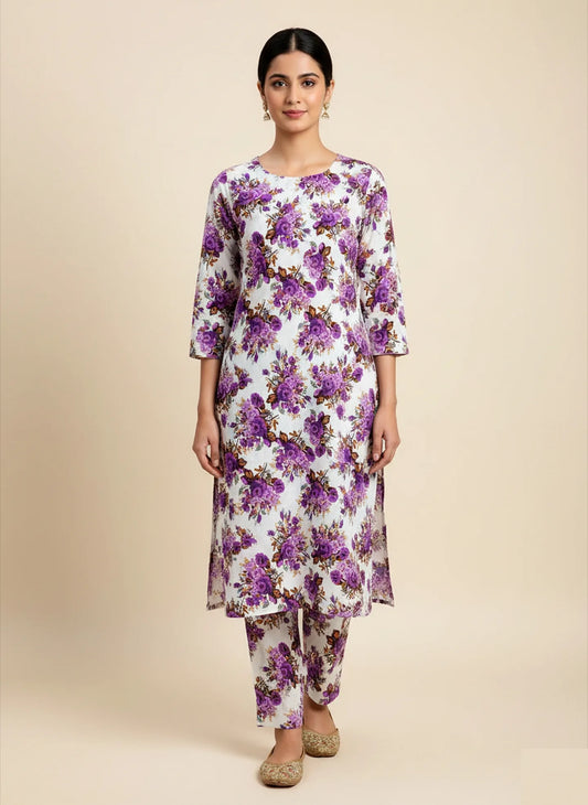 215 - Premium Cotton Unstitched 2PC All-Over Printed Dress