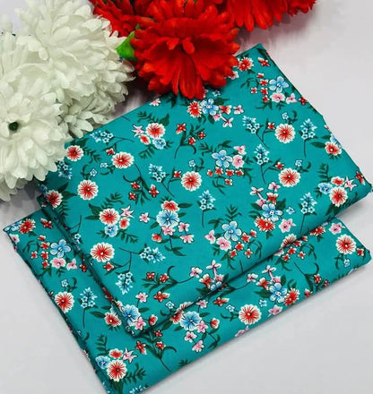 219 - Premium Cotton Unstitched 2PC All-Over Printed Dress