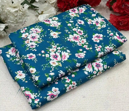 216- Premium Cotton Unstitched 2PC All-Over Printed Dress