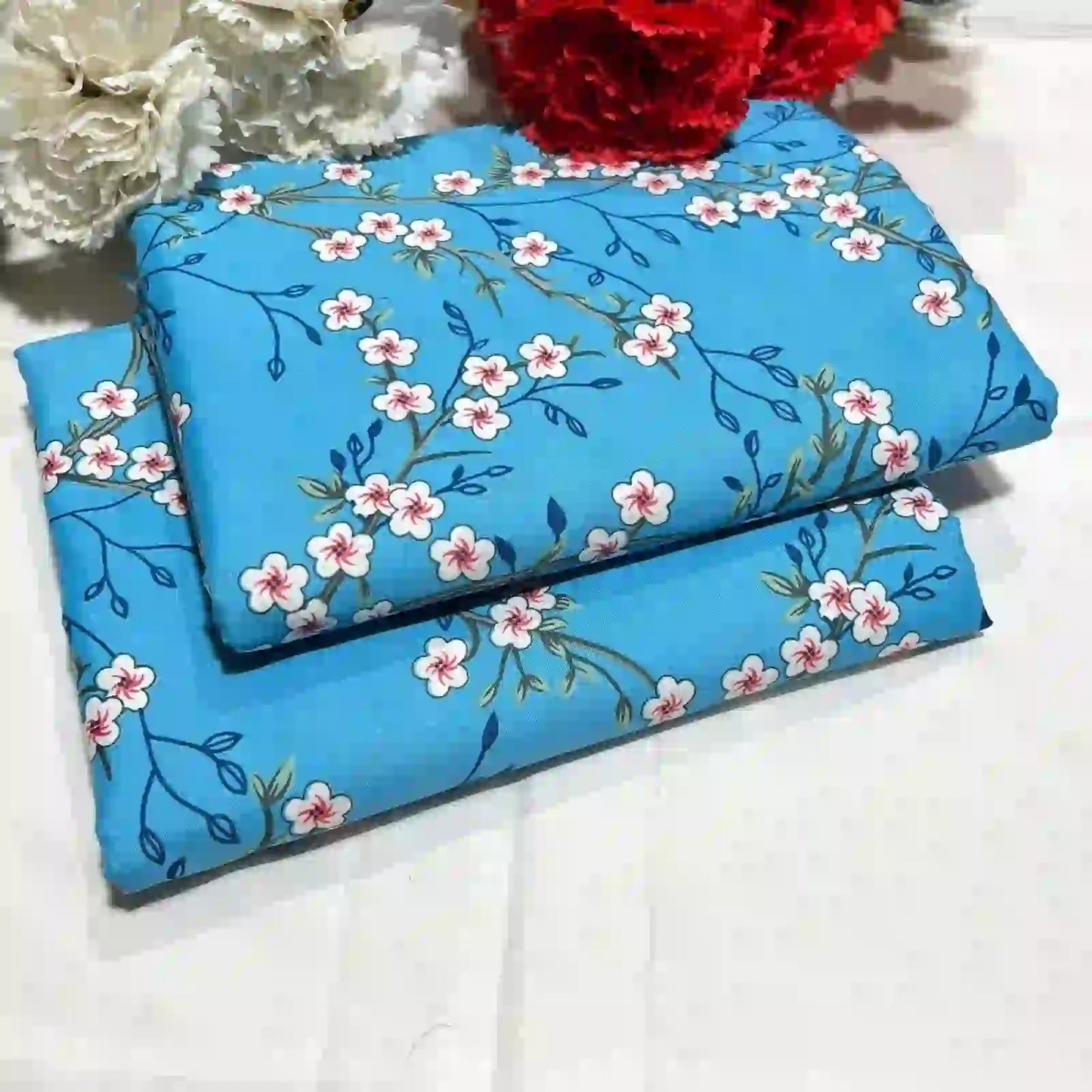 209 - Premium Cotton Unstitched 2PC All-Over Printed Dress