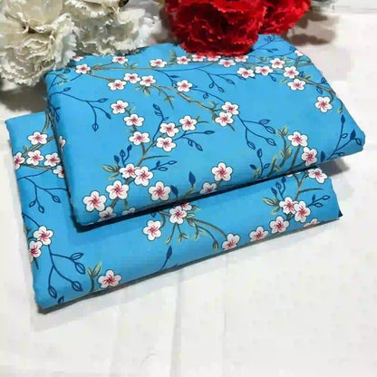 209 - Premium Cotton Unstitched 2PC All-Over Printed Dress