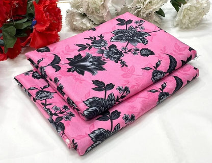 202 - Premium Cotton Unstitched 2PC All-Over Printed Dress