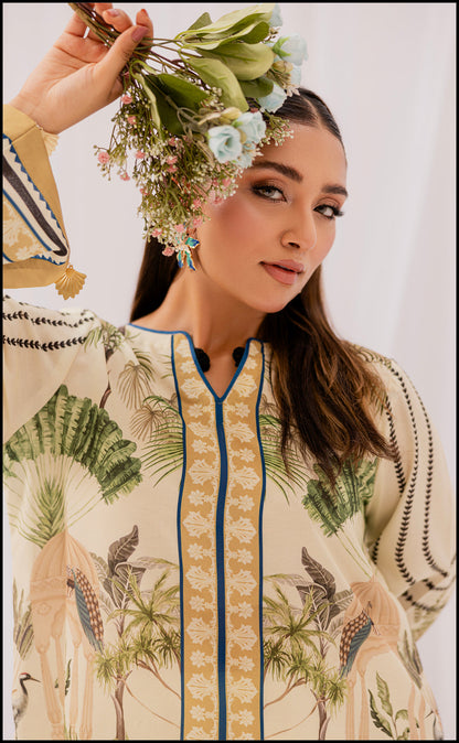 LEV-A004 – 2PC Printed Co-Ord Set (off White Green)