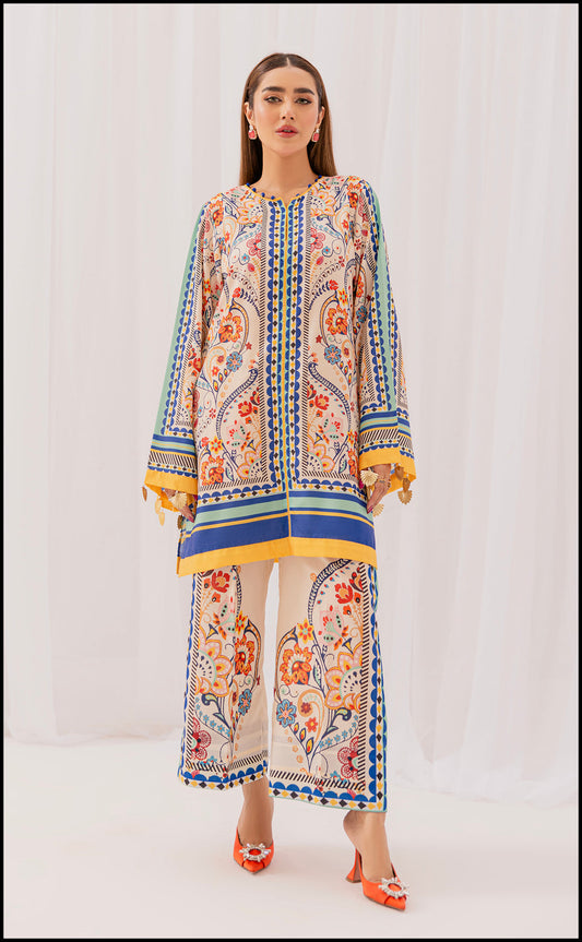 LEV-A012 – 2PC Printed Co-Ord Set (orange)