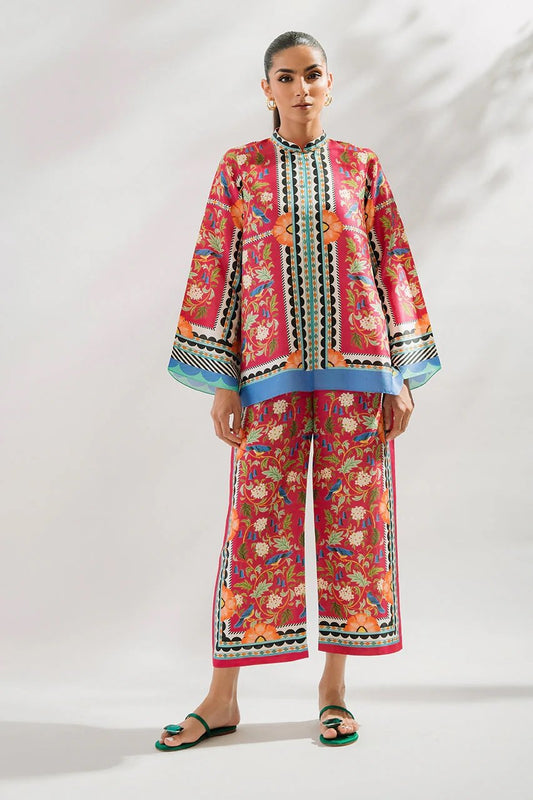 LEV-A008 – 2PC Printed Co-Ord Set (light red)