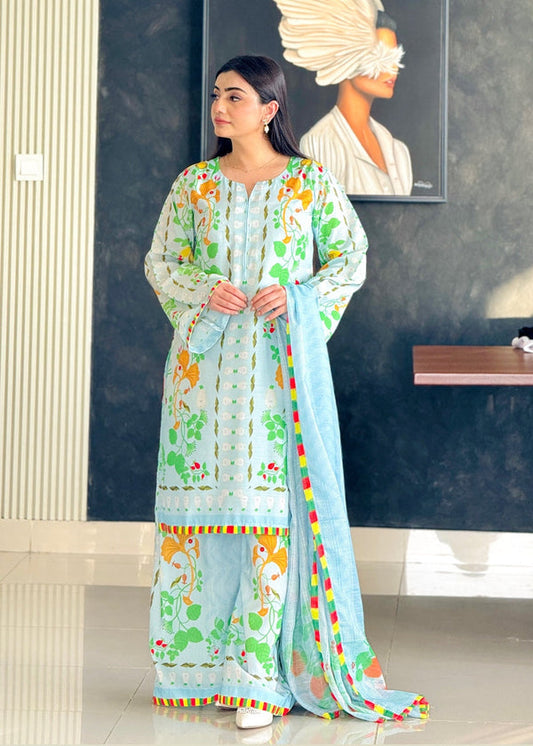 LEV-A009 – 2PC Printed Co-Ord Set (blue green)