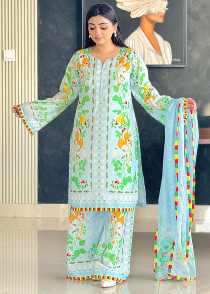 LEV-A009 – 2PC Printed Co-Ord Set (blue green)