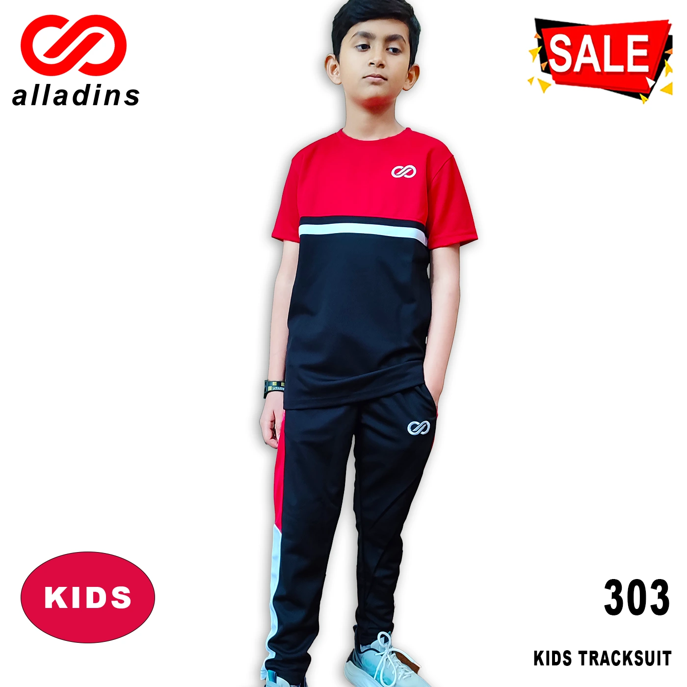 303 KIDS Tracksuit Red Navy Blue 