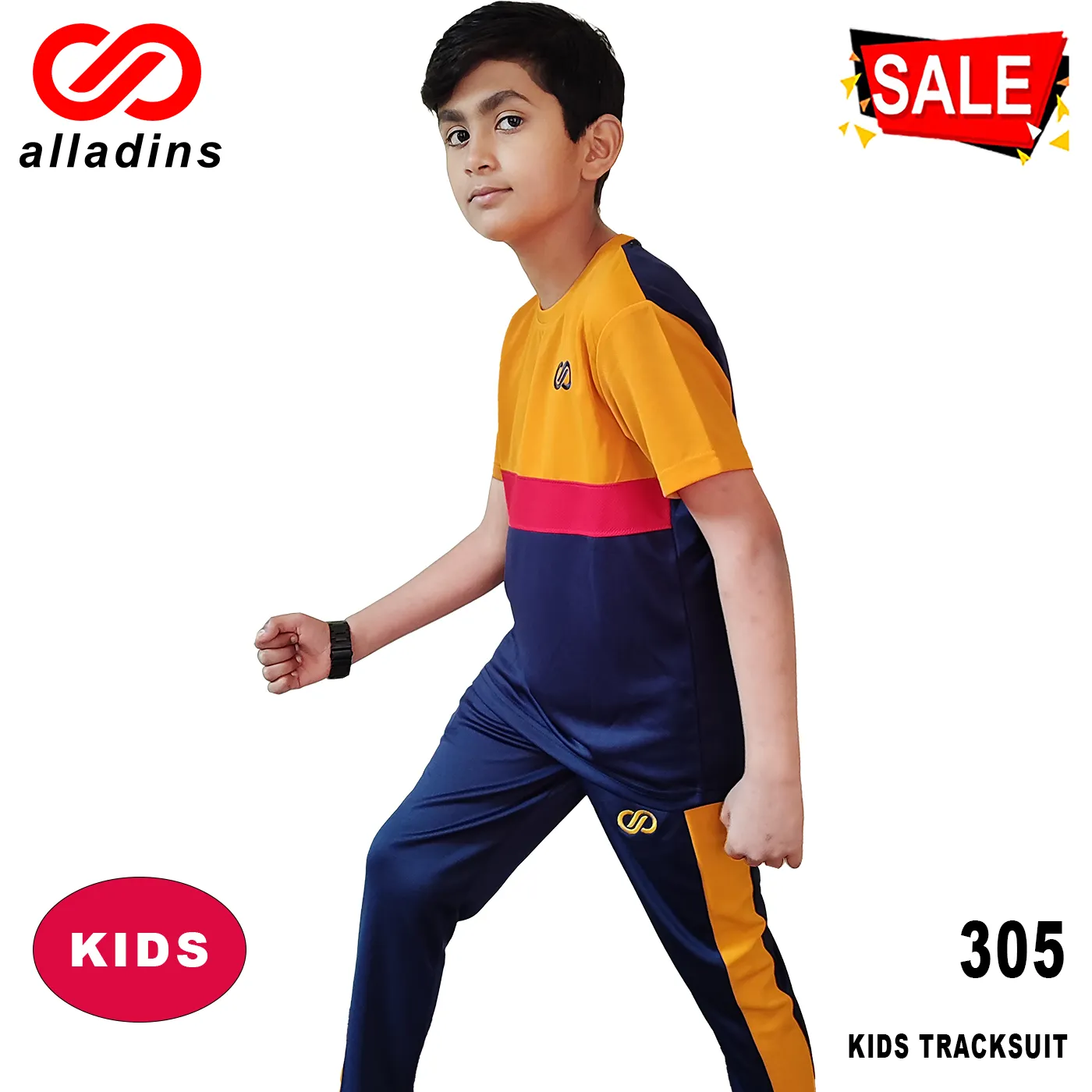 305 KIDS Tracksuit Yellow Red Navy 
